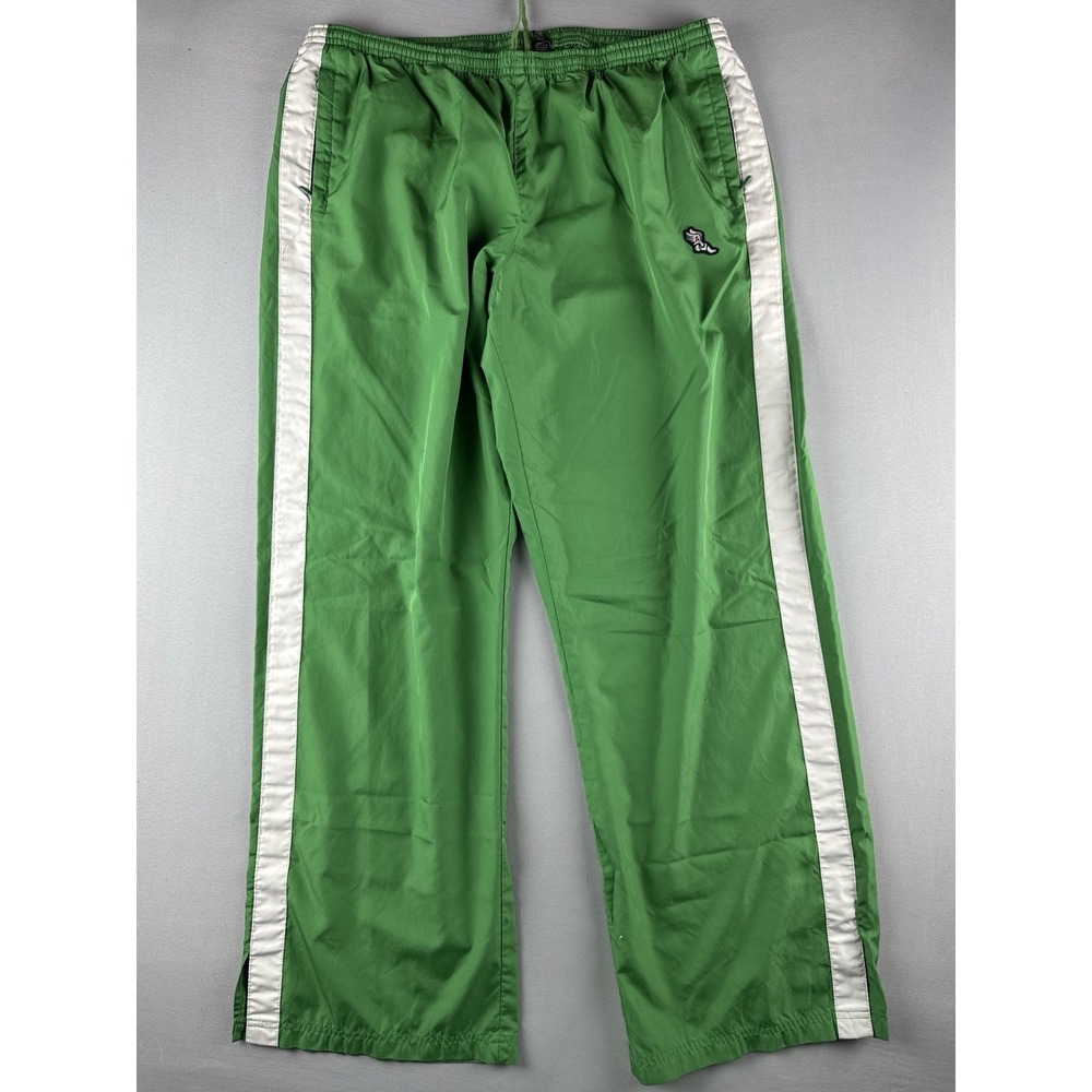 Vintage Y2K American Eagle Green Track Pants Side Stripe Athletic Warmup XL